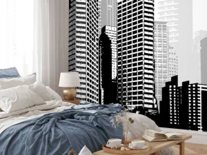 Sale Wereldstad vector tekening fotobehang Architectuur