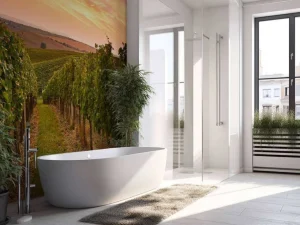Fashion Wijngaard bij zonsondergang fotobehang Bloemen
