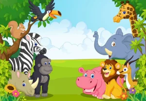 Best Wilde dieren in de jungle fotobehang Kinderkamer