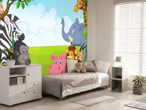 Best Wilde dieren in de jungle fotobehang Kinderkamer