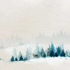 Fashion Winterlandschap met dennenbomen en een hert fotobehang Hobbykamer | Bloemen
