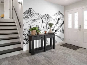 Clearance Wintersport tekening fotobehang Sport