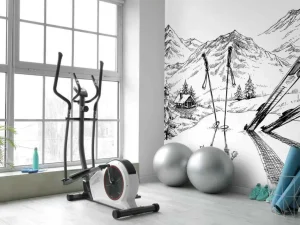 Clearance Wintersport tekening fotobehang Sport