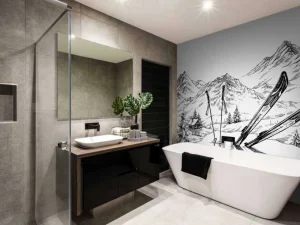 Clearance Wintersport tekening fotobehang Sport