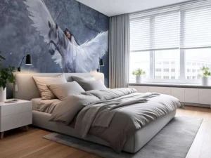 Best Witte eenhoorn in de winter fotobehang Tienerkamer | Kinderkamer