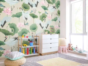 Clearance Witte kraanvogels, lichtbruin Kinderkamer | Dieren