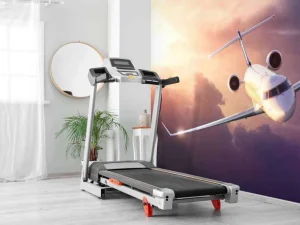 Clearance Witte vliegtuig bij zonsondergang fotobehang Tienerkamer | Transport