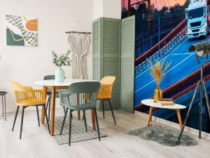 Best Witte vrachtwagen bij zonsondergang fotobehang Tienerkamer | Architectuur