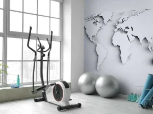 New Witte wereldkaart in 3D fotobehang Gang