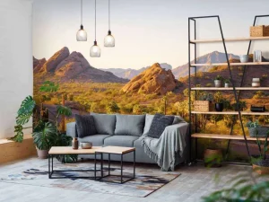 Online Woestijnlandschap met cactussen fotobehang Bloemen