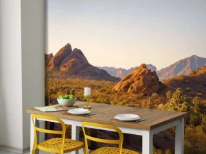 Online Woestijnlandschap met cactussen fotobehang Bloemen