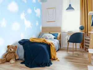Clearance Wolken met kinderfiguurtjes fotobehang Babykamer