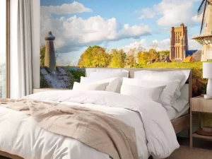 Outlet Woudrichem in de herfst fotobehang Steden | Architectuur