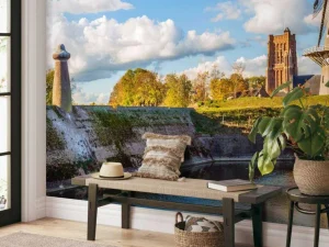 Outlet Woudrichem in de herfst fotobehang Steden | Architectuur