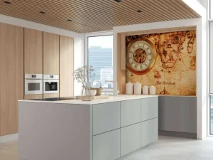 Best Zakhorloge op een wereldkaart fotobehang Gang