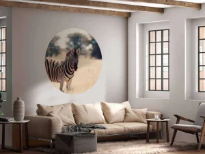 Outlet Zebra in het wild fotobehang Dieren