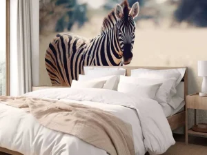 Outlet Zebra in het wild fotobehang Dieren