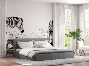 Outlet Zebra's in de weide design fotobehang Dieren