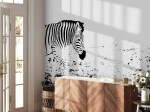 Outlet Zebra's in de weide design fotobehang Dieren