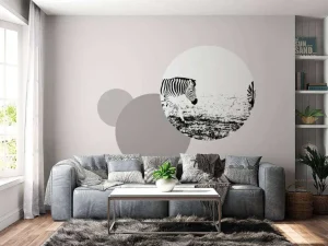 Outlet Zebra's in de weide design fotobehang Dieren