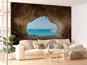 Clearance Zee vanuit een grot fotobehang Transport