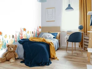 Fashion Zeeleven tekening met een witte achtergrond fotobehang Kinderkamer | Babykamer