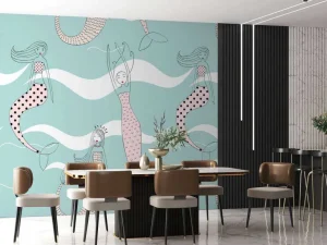 Outlet Zeemeerminnen print fotobehang Kinderkamer