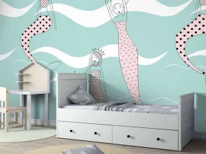 Outlet Zeemeerminnen print fotobehang Kinderkamer
