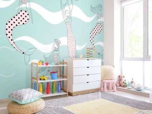 Outlet Zeemeerminnen print fotobehang Kinderkamer