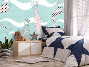 Outlet Zeemeerminnen print fotobehang Kinderkamer