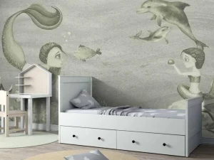 Fashion Zeemeerminnen wereld in groen Kinderkamer | Dieren