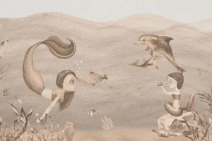 Fashion Zeemeerminnen wereld in taupe Kinderkamer | Dieren