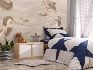 Fashion Zeemeerminnen wereld in taupe Kinderkamer | Dieren