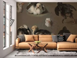 Best Zeven kuikens fotobehang Kunst & Design