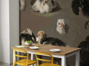 Best Zeven kuikens fotobehang Kunst & Design