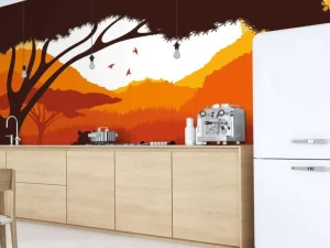 Online Zonsondergang in Afrika fotobehang Kinderkamer | Hobbykamer
