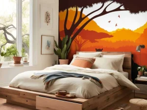 Online Zonsondergang in Afrika fotobehang Kinderkamer | Hobbykamer