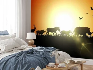 New Zonsondergang in Madagaskar design fotobehang Dieren