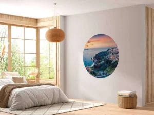 Best Zonsondergang op Santorini fotobehang Architectuur