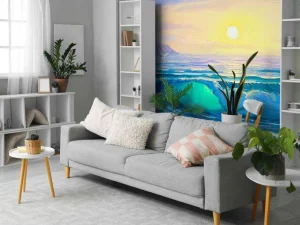 Best Zonsopkomst op zee schilderij fotobehang Kunst & Design