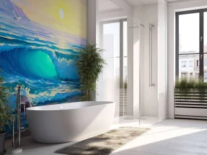 Best Zonsopkomst op zee schilderij fotobehang Kunst & Design
