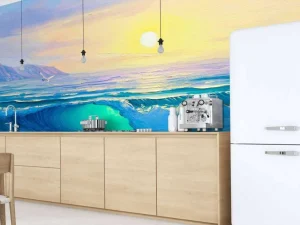 Best Zonsopkomst op zee schilderij fotobehang Kunst & Design