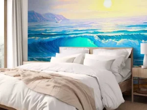 Best Zonsopkomst op zee schilderij fotobehang Kunst & Design