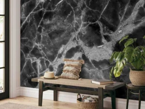 Discount Zwart marmer met structuur fotobehang Gang