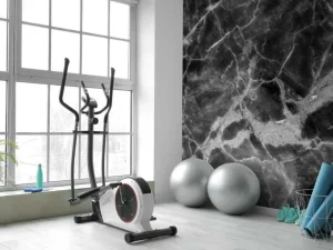 Discount Zwart marmer met structuur fotobehang Gang