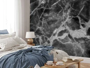 Discount Zwart marmer met structuur fotobehang Gang