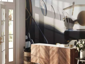 Outlet Zwarte privéjet fotobehang Tienerkamer