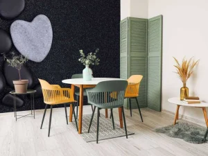 Clearance Zwarte stenen met grijze hartvormige steen fotobehang Keuken | Gang
