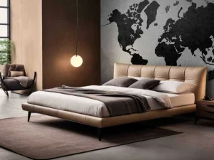 Discount Zwarte wereldkaart op een betonnen muur fotobehang Gang