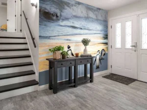 Sale Zwartvoetpinguïns lopen uit de zee fotobehang Dieren